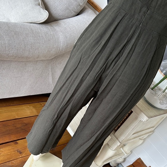 City Chic Olive 🫒 Green Jumpsuit size XS 14 cotton and linen blend - Picture 8 of 10